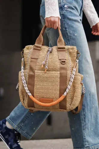 Voyager Raffia Backpack