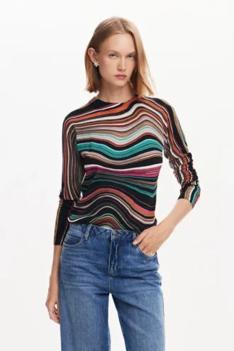 Wavy Striped Sweater