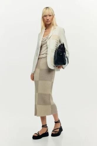 White Patchwork Blazer