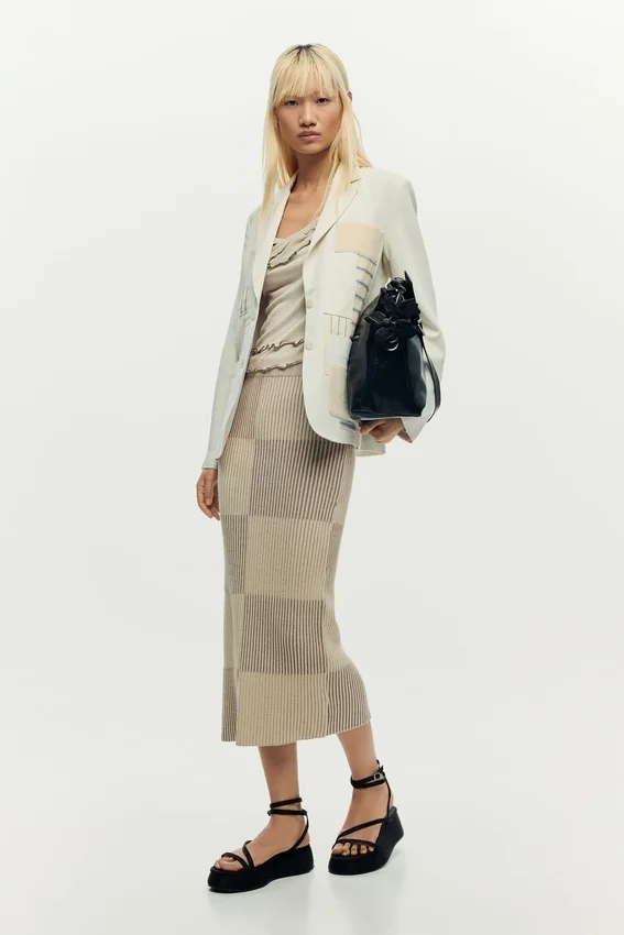White Patchwork Blazer White Patchwork Blazer