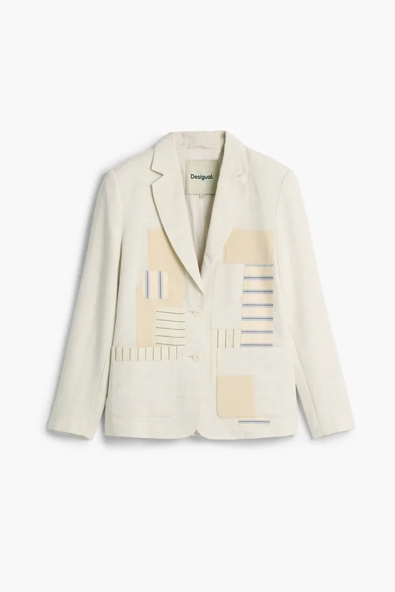 White Patchwork Blazer White Patchwork Blazer