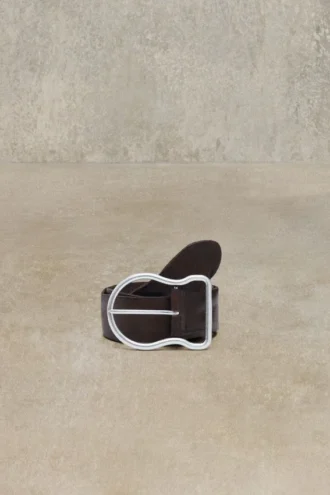 Wide Leather Buckle Belt