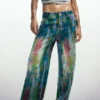 Wide Leg Splatter Jeans