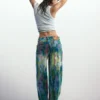Wide Leg Splatter Jeans