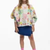 Wide-Sleeve Lettering Sweatshirt