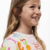 Wide-Sleeve Lettering Sweatshirt
