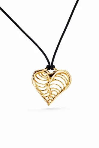 Zalio Cord Gold-Plated Heart Pendant
