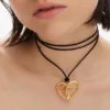 Zalio Cord Gold-Plated Heart Pendant