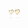 Zalio Gold-Plated Heart Earrings
