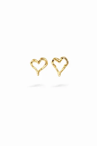 Zalio Gold-Plated Heart Earrings Zalio Gold-Plated Heart Earrings