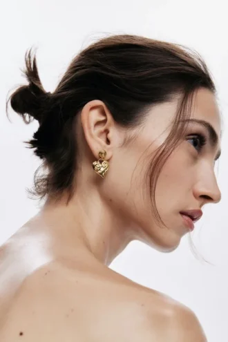 Zalio Gold-Plated Heart Earrings Zalio Gold-Plated Heart Earrings