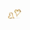 Zalio Gold-Plated Heart Earrings