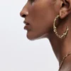 Zalio Gold-Plated Heart Hoop Earrings