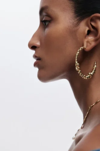 Zalio Gold-Plated Heart Hoop Earrings Zalio Gold-Plated Heart Hoop Earrings