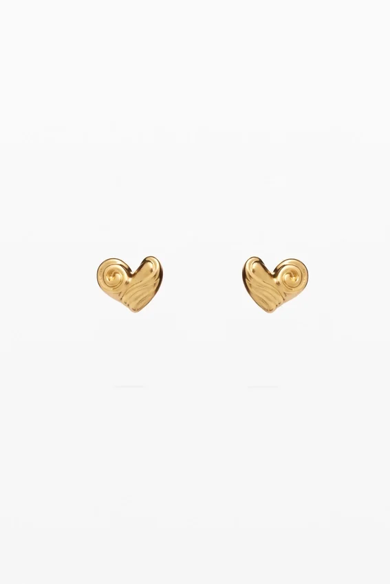 Zalio Gold-Plated Heart Stud Earrings Zalio Gold-Plated Heart Stud Earrings