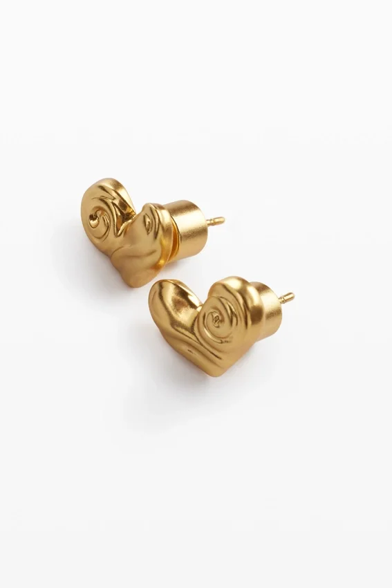 Zalio Gold-Plated Heart Stud Earrings Zalio Gold-Plated Heart Stud Earrings