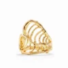 Zalio Gold-Plated Leaf Heart Ring