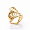 Zalio Gold-Plated Leaf Heart Ring