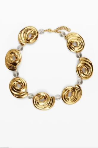 Zalio Gold-Plated Spiral Necklace
