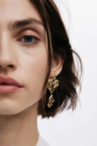 Zalio Gold-Plated Triple Heart Earrings Zalio Gold-Plated Triple Heart Earrings