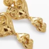 Zalio Gold-Plated Triple Heart Earrings