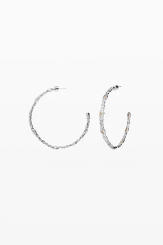 Zalio Silver-Plated Braided Hoop Earrings