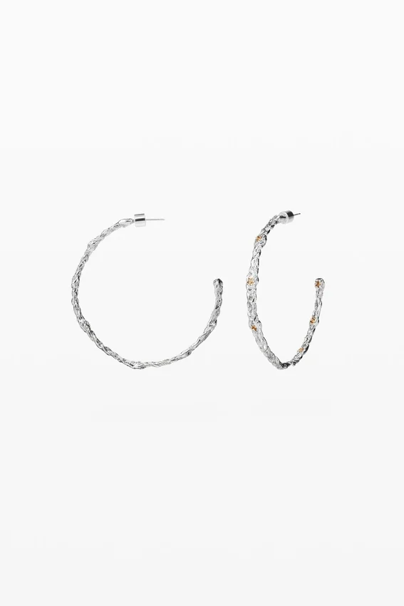 Zalio Silver-Plated Braided Hoop Earrings Zalio Silver-Plated Braided Hoop Earrings