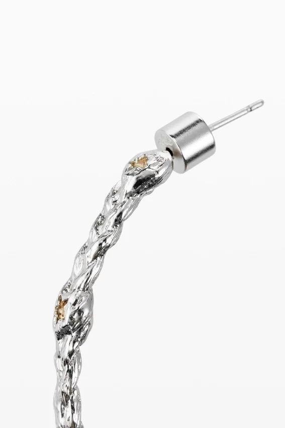 Zalio Silver-Plated Braided Hoop Earrings Zalio Silver-Plated Braided Hoop Earrings