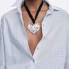 Zalio Silver-Plated Heart Pendant Necklace