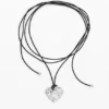 Zalio Silver-Plated Heart Pendant with Cord Zalio Silver-Plated Heart Pendant with Cord