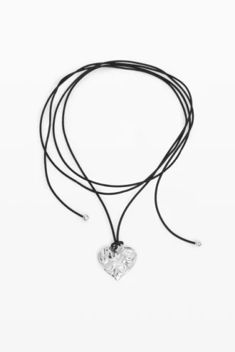 Zalio Silver-Plated Heart Pendant with Cord