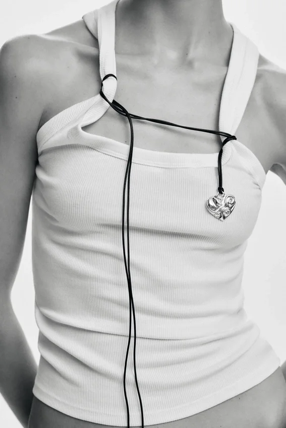 Zalio Silver-Plated Heart Pendant with Cord Zalio Silver-Plated Heart Pendant with Cord