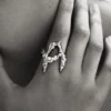 Zalio Silver Plated Letter a Ring