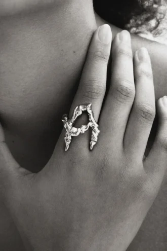 Zalio Silver Plated Letter a Ring