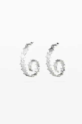 Zalio Silver-Plated Spiral Star Earrings