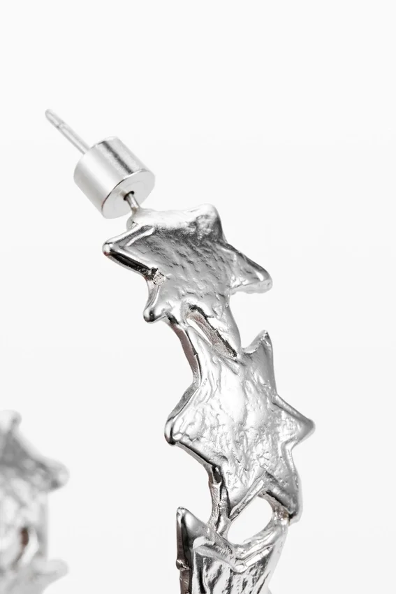Zalio Silver-Plated Spiral Star Earrings Zalio Silver-Plated Spiral Star Earrings